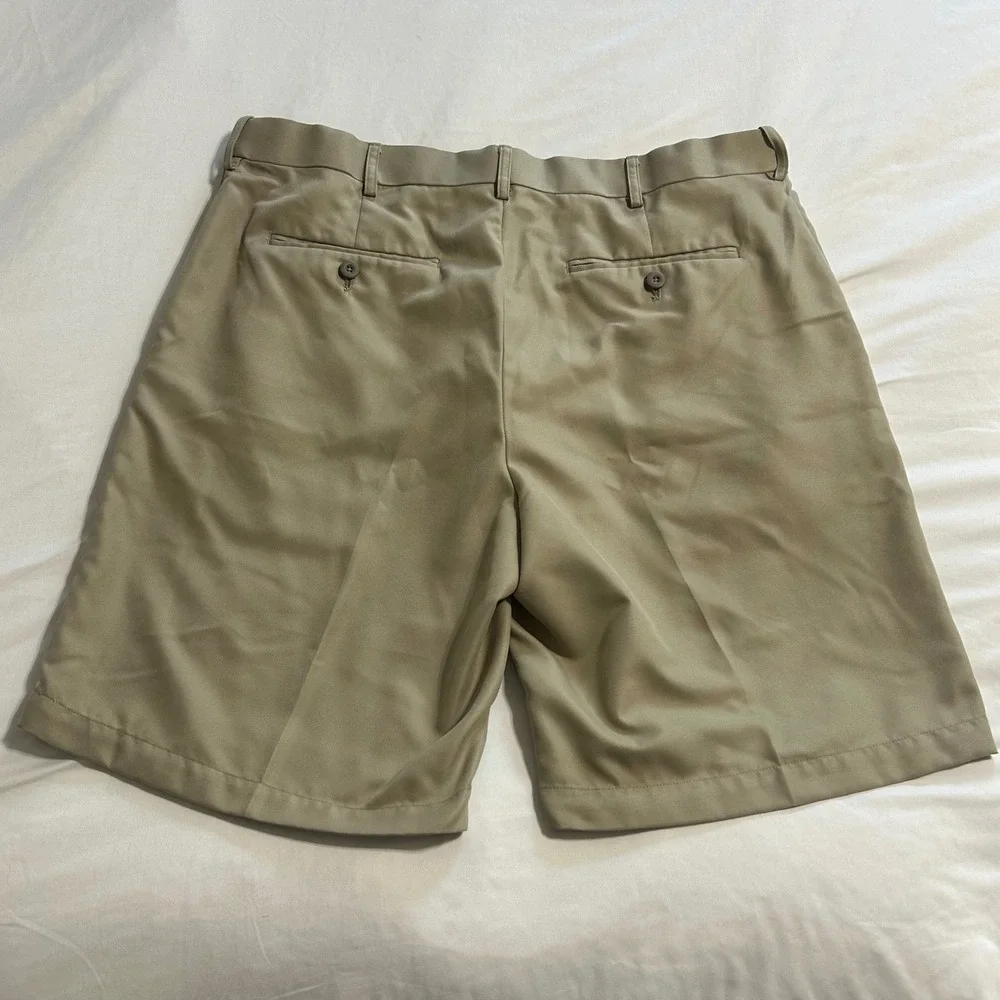 Savane Mens Tan Khaki Flat Front Dress Shorts Size 36 SCSB0141 Business Casual